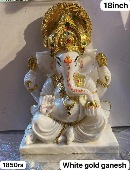 18inch white gold Ganesh
