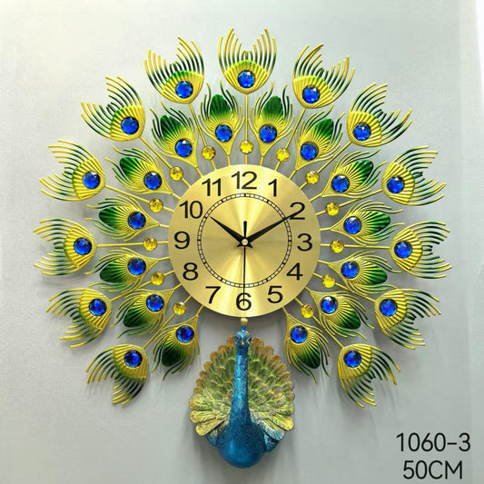 62662 & 1060-3 metal peacock clock ( 50cm )