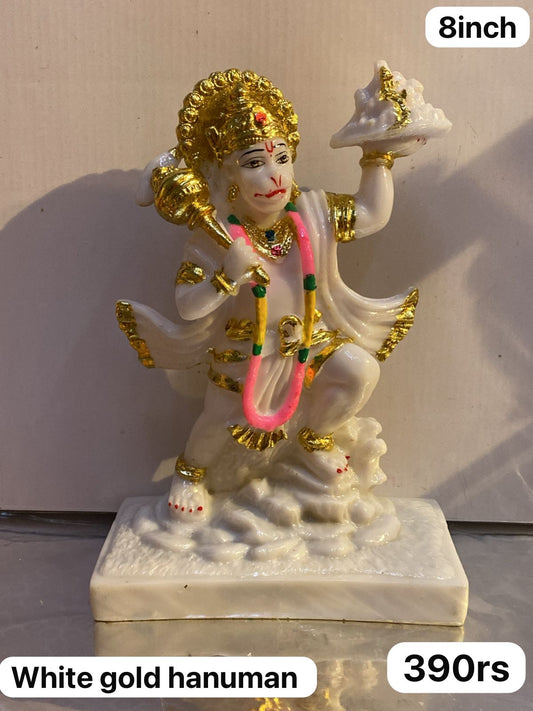 8inch white gold Hanuman