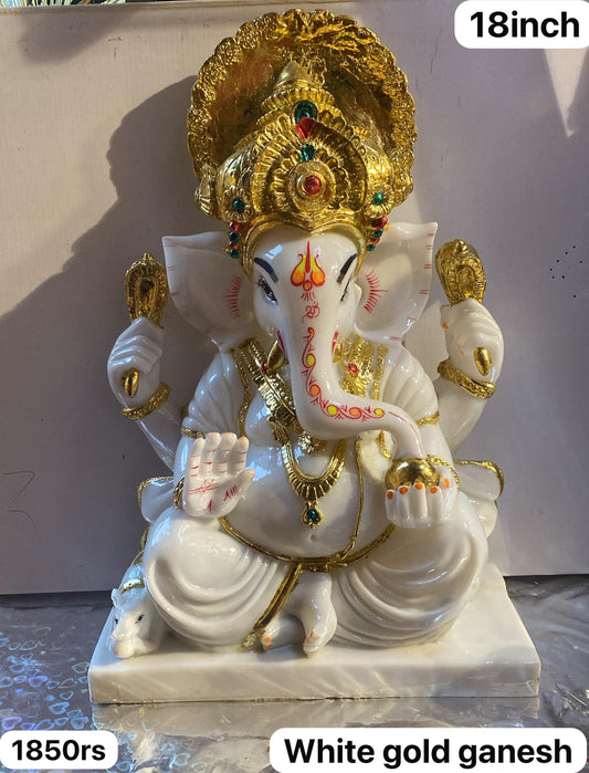 18inch white gold Ganesh