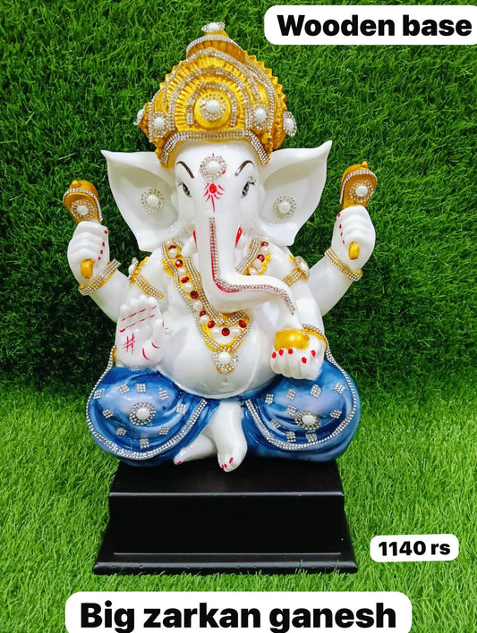 Wooden base big zarkan Ganesh ( 16inch )