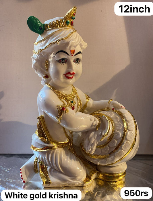 White gold krishna ( 12inch )